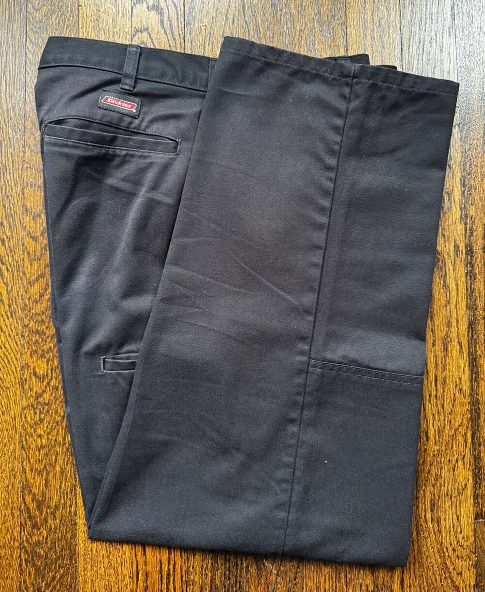PANTS Dickies 33x28.5 Black Double Knee Work Pants TWILL UTILITY W/O BUTTON (2)